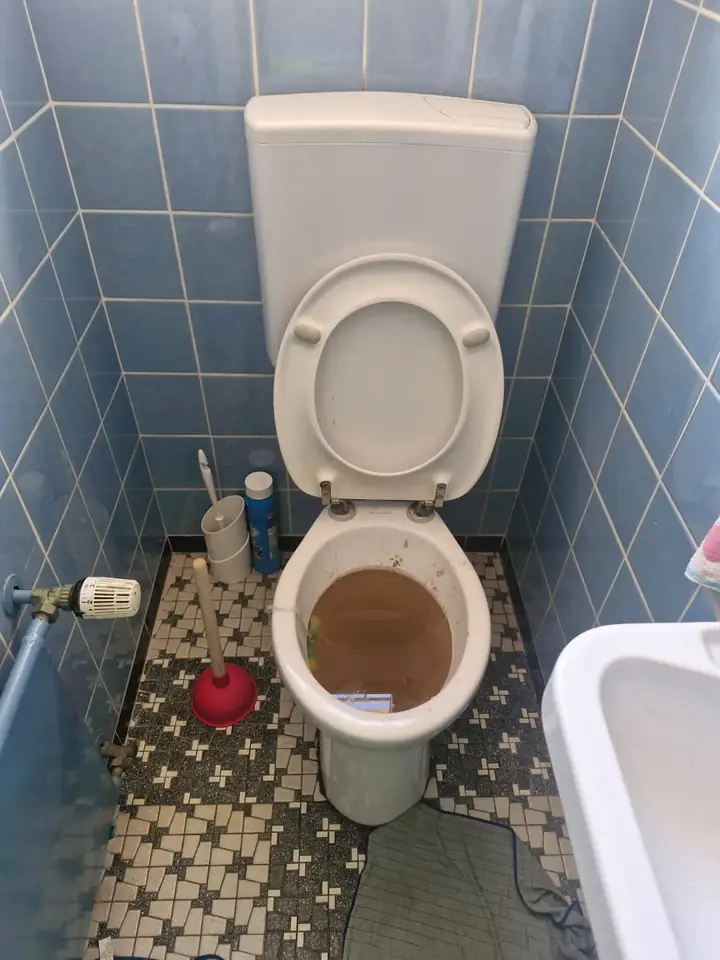 Verstopfte Toilette vor der Rohrreinigung — Einsatz in Hannover